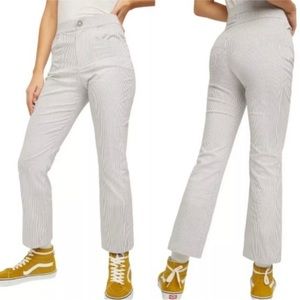 Free People | Florence Crop Flare Railroad Pinstripe High Waisted Trouser Pants
